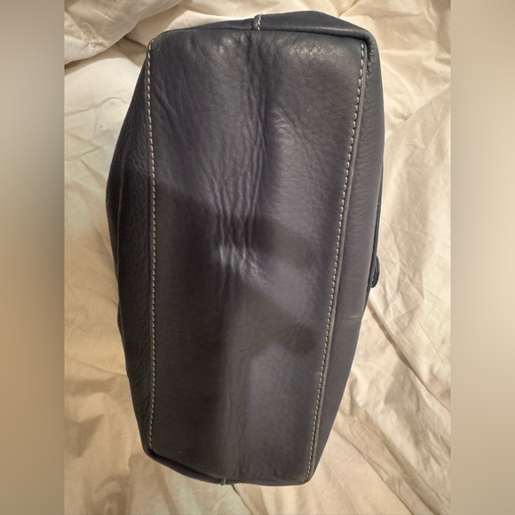 Vintage Dooney and Bourke Pebble Annalise Logo Loc Sack Hobo Bag Purse Blue - Picture 7 of 7